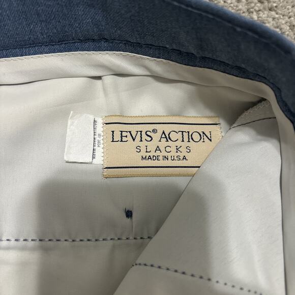 Vintage Action Slacks by Levi Strauss & Co. Blue Dress Pants Men's 34x32 - Picture 2 of 6